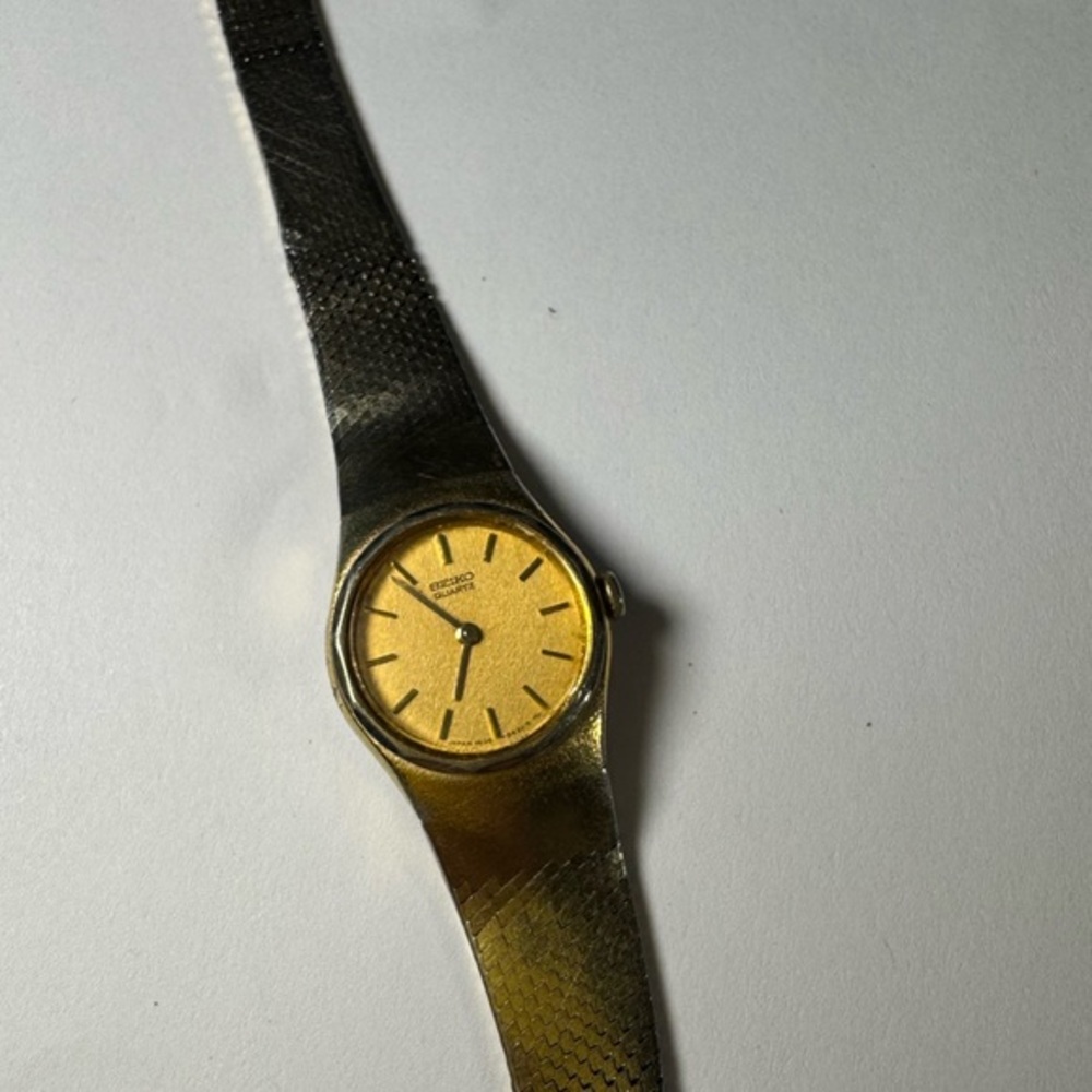 Seiko Quartz Watch Women 1400-0089 Gold Dial Bracelet Band‎ Repair Not Working